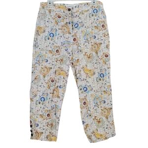 Foley's Capri Pants Ankle Wmns 9 /30 Floral Print Knit Bareback Hi Rise 30x21.5